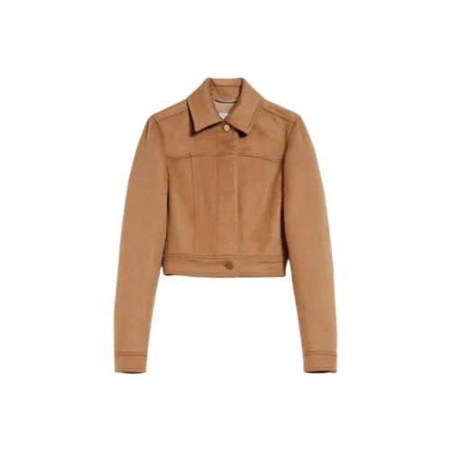 MaxMara Foglia Коллекция CAMEL Цвет Байкер Куртка Куртки и Пальто Женские CAMEL