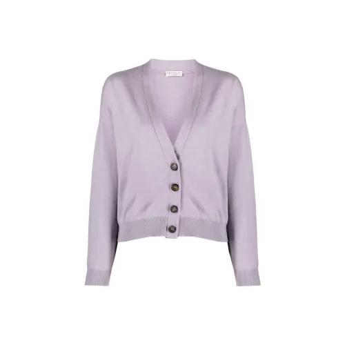 Brunello Cucinelli Фиолетовые Женские Кашемировые Свитеры