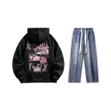 Комплект (Черный стандартный + Темно-синие джинсы)