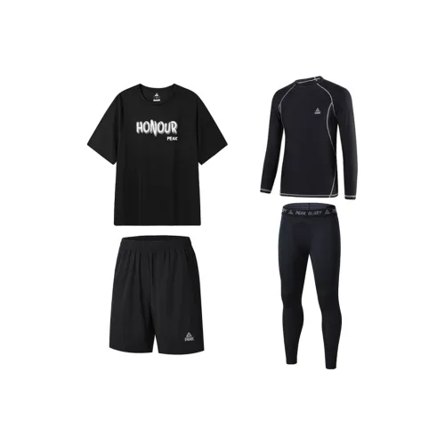PEAK Повседневная спортивная одежда Мужской Черный Четырехкомпонентный комплект