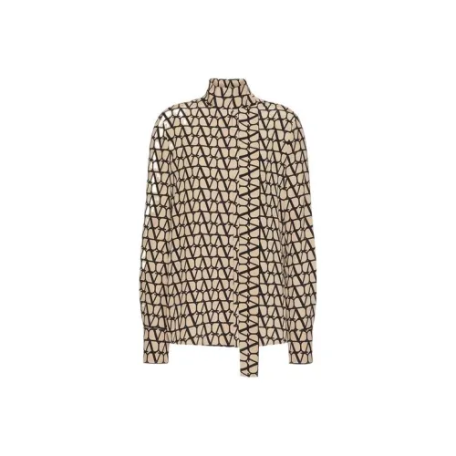 Valentino FW22 Рубашка Женская Бежевая Черная