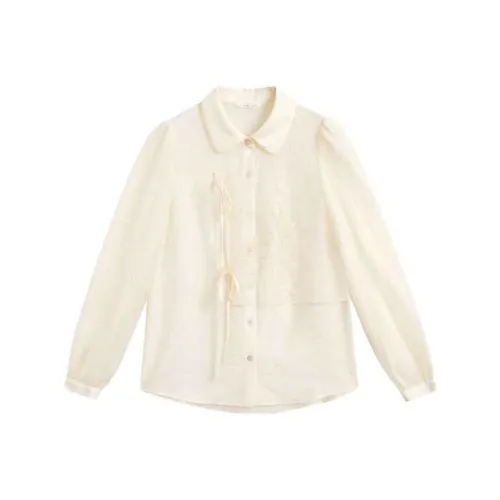 ZIHAN Рубашка Женская Прозрачный Нефрит Белый