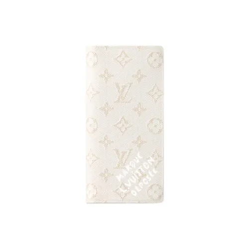 LOUIS VUITTON Brazza Монограмма Heritage Покрытый холст Кошелек Мужской Ecru