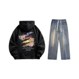 Комплект (Черный Свитшот + Ностальгические Синие Джинсы) Стандартное Издание