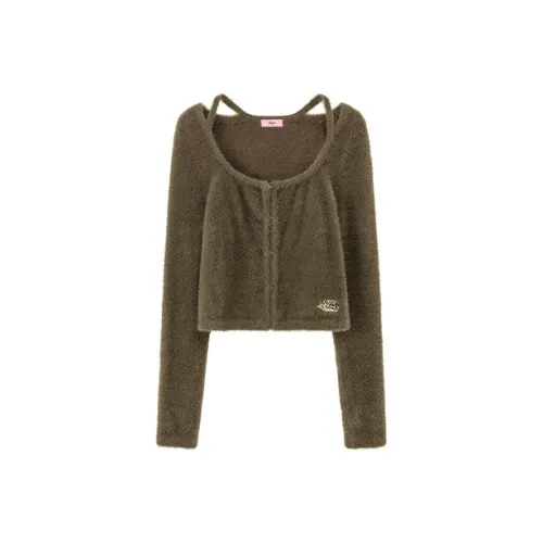 CHUU Горчичный зеленый Женский трикотаж