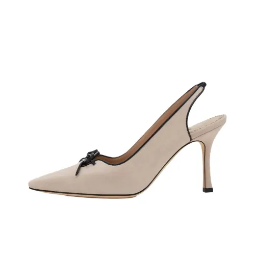 MANOLO BLAHNIK Farid Узкий каблук Высокие каблуки 9 см Женские Светлый бежевый