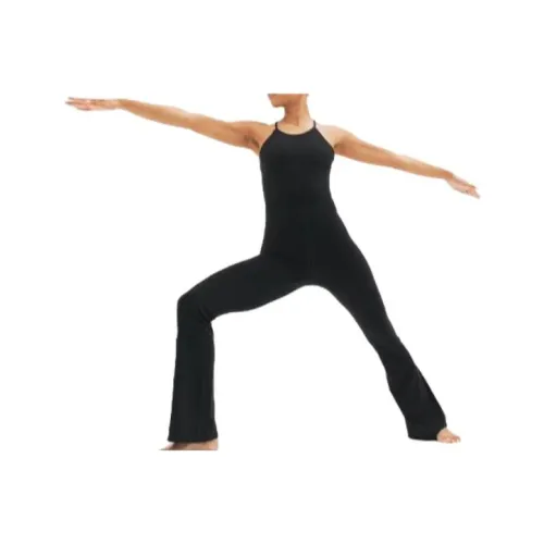 Nike Full Length Расклешенный Комбинезон Bodysuit Женские Черный