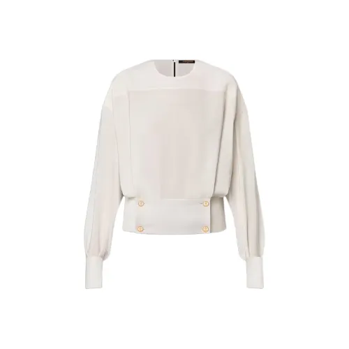 LOUIS VUITTON Рубашка с оборванным рукавом женская белая