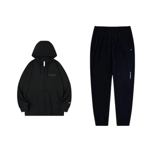 QIAODAN Комплект толстовки унисекс черного цвета