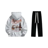 Set (Premium Gray Fleece-Lined + Black Casual Pants)  
Комплект (Премиум Серый с флисовой подкладкой + Черные повседневные штаны)