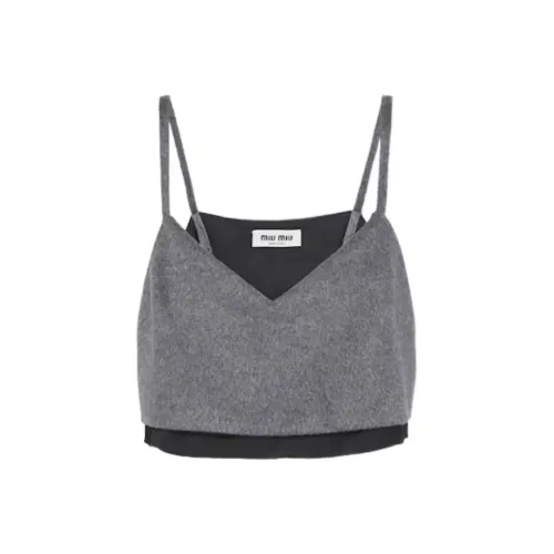 MIU MIU SS23 Топ на бретелях Женский Серый