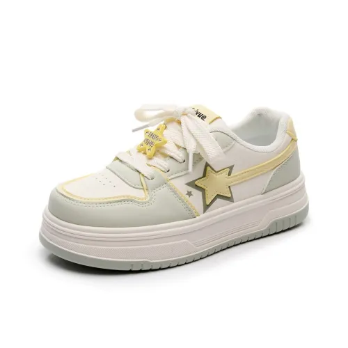 Feiyue Girly Heart Series Повседневный Низкий Топ Бежевый Желтый Зеленый Женский