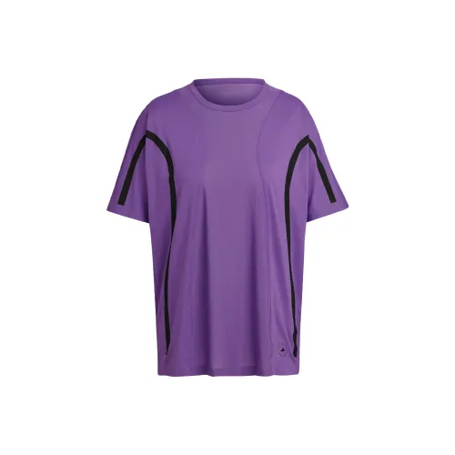 Adidas Stella McCartney Стандартная футболка женская ярко-фиолетовая белая