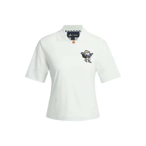 Adidas × MALBON POLO Коллаборация Рубашка Поло Женская Белая