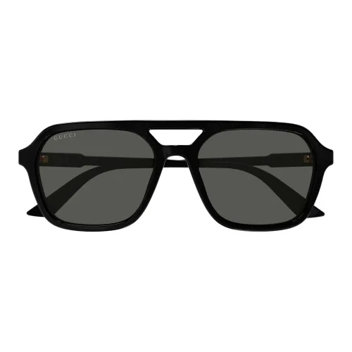 GUCCI Ацетат Пластик Aviator Солнцезащитные очки Унисекс Черный