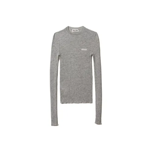 MIU MIU FW23 Кашемировый свитер женский серый