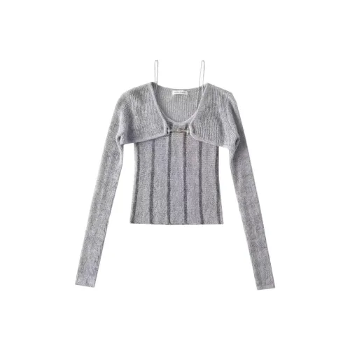 PAIN OR PLEASURE Трикотаж Женский Серый