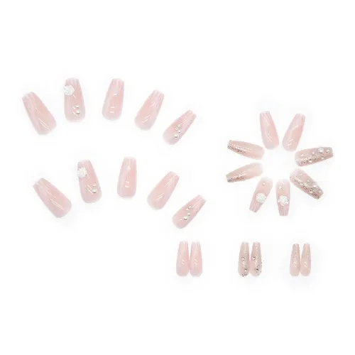 Sweet Pillow House Camellia PEARLS False Nail MID Длина Розовый Smudge