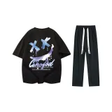 Комплекты одежды, охлаждающий/репеллентный от насекомых/антибактериальный/анти-клещевой (черная футболка + черные штаны)