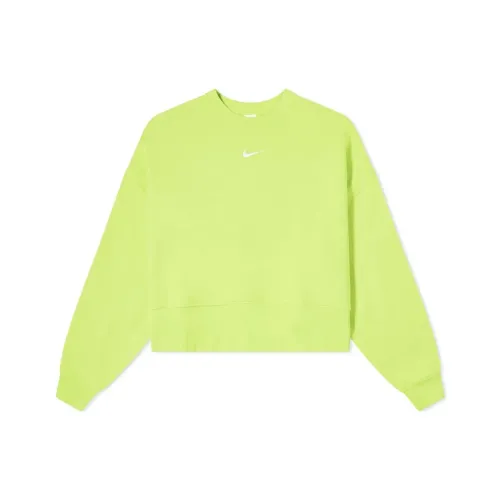 NIKE Неоновый зеленый Женские Свитшоты