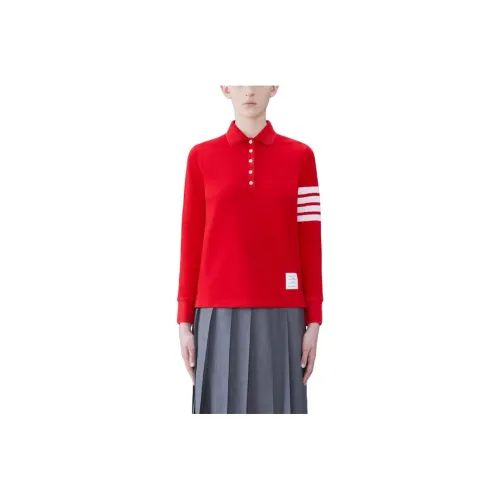 THOM BROWNE Женское Поло Красного Цвета