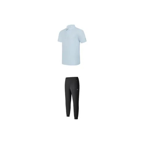 FILA Комплект одежды Alice Синий Короткий рукав Рубашка + Темные Flow Черные Штаны Мужские Повседневная Спортивная одежда