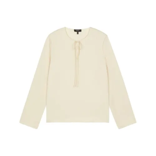 THEORY SS23 Cloud Silk Series Пергаментная Бумага Желтые Женские Рубашки
