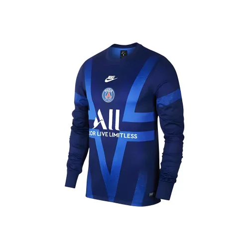 nike Paris Saint Germain Игрок Issue Европейский Pre Match Тренировки Футбол Джерси Мужской Синий