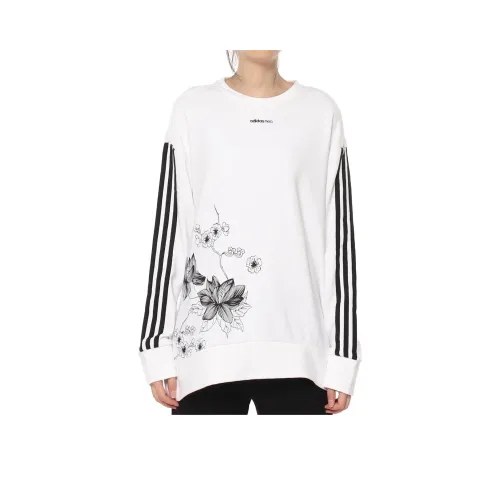 ADIDAS NEO Американский Толстовка Женская Белый Черный