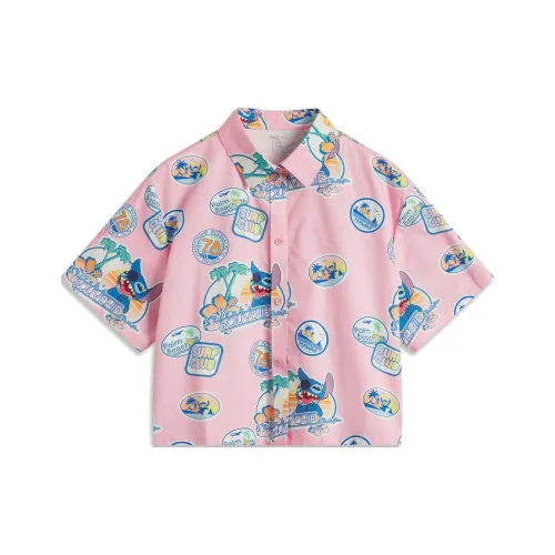 LiNing x Disney Рубашка Женская Розовая С принтом по всей поверхности