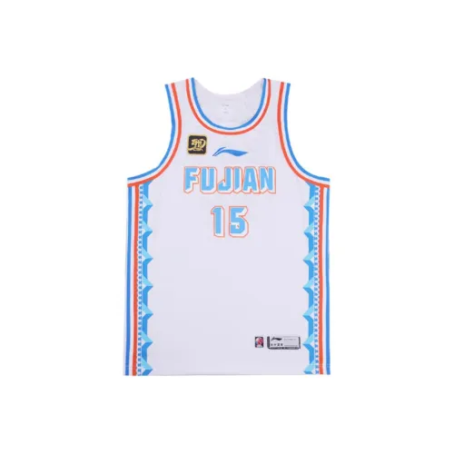 Лайнер CBA Collection Баскетбольная Джерси League Версия 24 25 Fujian Команда Chen Linjian Размер 15 Мужской Стандартный Белый