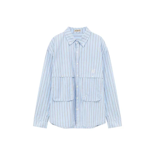 NO ONE ELSE Синие полосы Цветочный Женские Рубашки