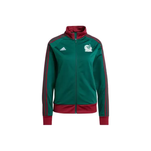 Adidas Mexico DNA TRACK TOP Спортивный ретро стиль Воротник-стойка Куртки Женские Зеленый
