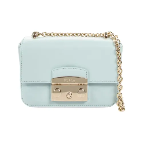 Furla Metropolis Collection Телячья кожа Сумка через плечо Мини Женская Синяя