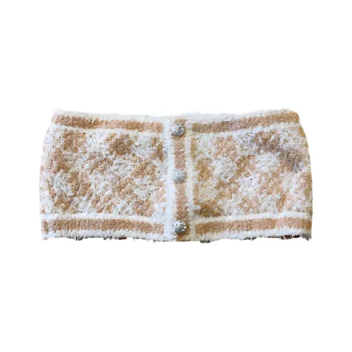 CHANEL Без бретелей Топ Женский Золотой