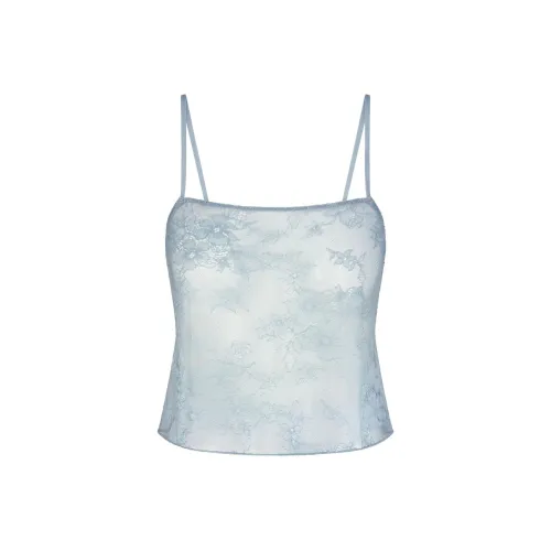 SKIMS Ультра Fine Кружево CAMI Топ на бретелях Женские Деним Деним