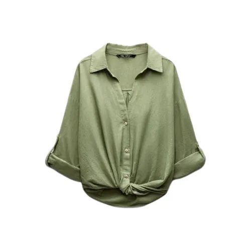 ZARA Хаки Женские Рубашки