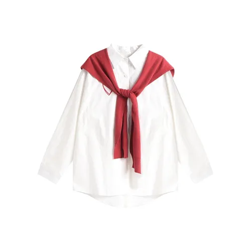 TWOPLUMGIRLS Белый и красный Женские Рубашки