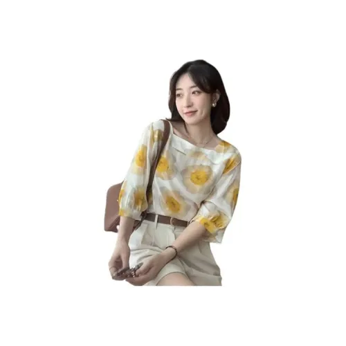 NANGUAGU Bruce Аромат Желтый Женские Рубашки