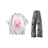 Белый + Винтажный синий