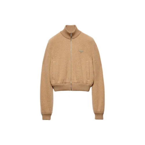 PRADA FW24 Куртки и пальто Женские Верблюжий коричневый