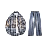 Set (Dark Blue Top + Dark Blue Jeans)  
Комплект (Темно-синий топ + темно-синие джинсы)