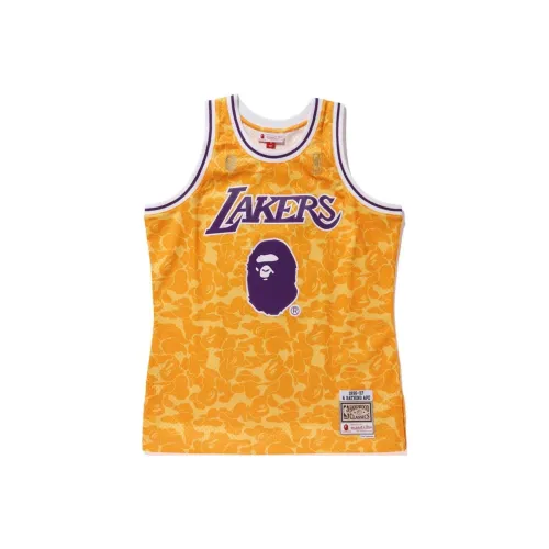 A BATHING APE X Mitchell Ness Баскетбольная Джерси Мужская Желтая