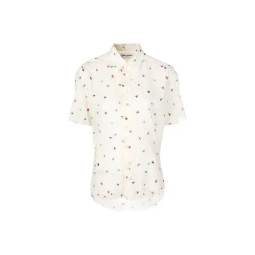 SAINT LAURENT Рубашка Женская Бежевая