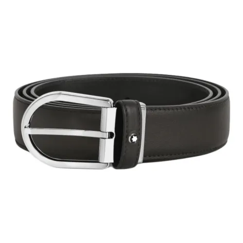 MONTBLANC Ремни из коровьей кожи унисекс черный 3,5 см