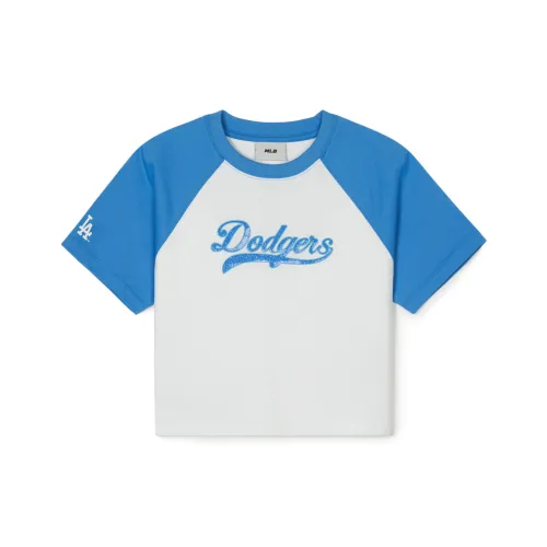 Mlb Base Logo Рукав реглан T-рубашка Женская Белая