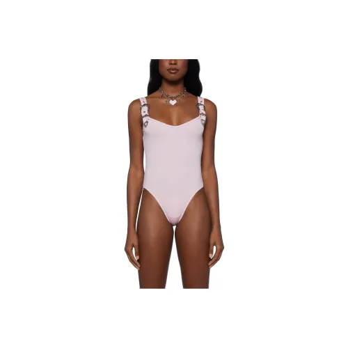 Dolls Kill Sugar Thrillz Too Smitten Ткань в рубчик Комбинезон Женский Розовый Розовый