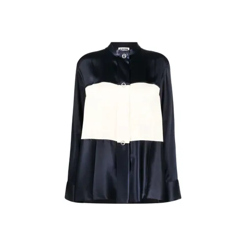 JIL SANDER Темно-синие Женские Рубашки