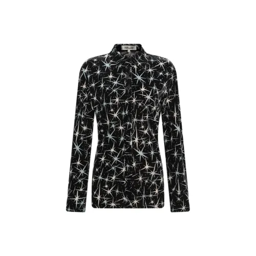 DVF Diane Von Furstenberg Рубашка Женская Синяя Волшебная Галактическая