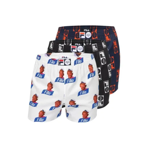 FILA 3 упаковки: черный + белый + темно-синий, унисекс, боксер-шорты